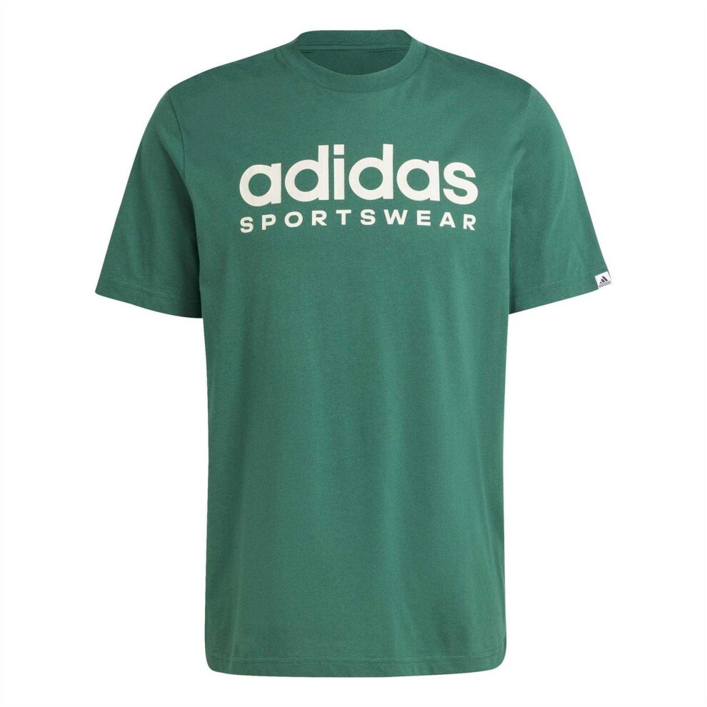 Adidas (S, College Green) Mens Logo Single Jersey T-Shirt