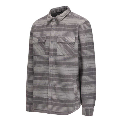 (S, Grey) SoulCal Mens Plaid Polyester Shacket 2