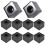 10Pcs Microphone MarkFlag Mic Station- Square Interview Box Stand Flags Shaped Holder Reporter Injection,Black 8