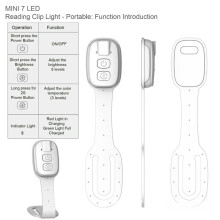 Clipon LED Book Light Eye-Protection Card Lamp Rechargeable Night Light Reading Studying&Bedroom Use