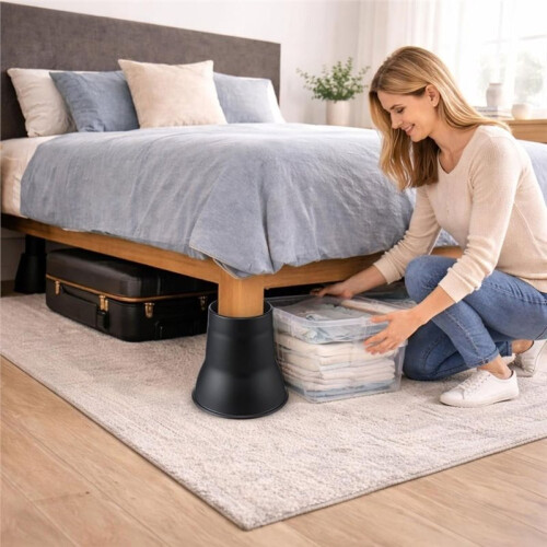 Conjunto de 6 Elevadores de Cama Reforçados de 15 cm (6 Polegadas), Redondos, para Camas, Sofás, Mesas e Cadeiras, com Capacidade Total de 4.082 Kg 2