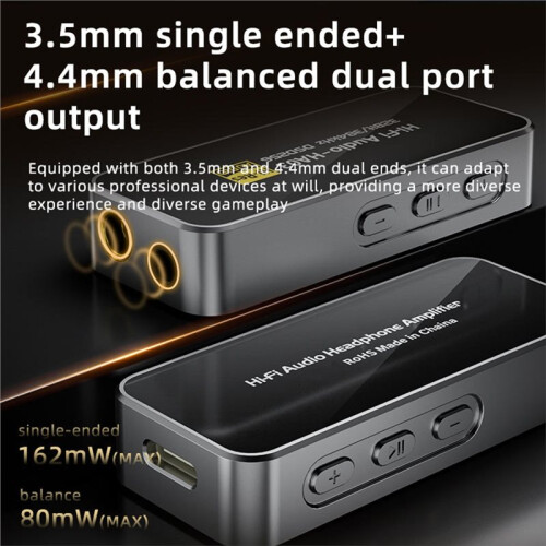 3.5mm 4.4mm 384KHz/32bit Stereo Music HiFi Audio Headphone Amplifier Small Tail Power Amplifier DAC DSD Audio Decoder 1