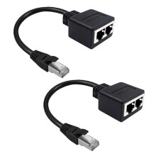 Cavo RJ45 da 2 Pezzi Cavo Adattatore di Rete Lan Ethernet 1 In 2 RJ45 da 1 Maschio A 2 Femmine Cavo di Rete di Categoria 7