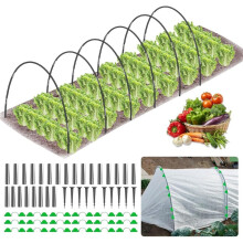 30 Stuks Tuinbogen voor Netten, 2,4 M Kasbogen voor Verhoogde Bedden met Verstevigingsclips, voor Buitengroenten
