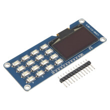 Écran OLED 0,96/1,3 Pouce SSD1106 Blanc avec Clavier 4 X 4, Module D'Affichage 1,3 12P