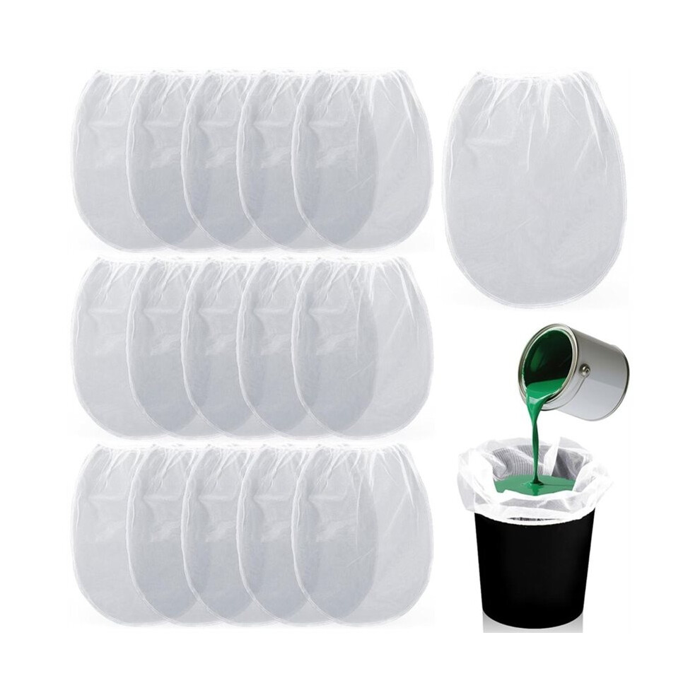 15Pcs Paint Strainer Bags 5 Gallon,Bucket Paint Filters Strainer 5 Gal With Stretchable Elastic Top Opening Paint Screen 4712708775956