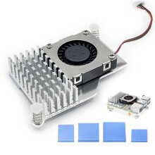Aktiver Kühler für Raspberry Pi 5 mit 30-mm-PWM-4-Pin-Lüfter, Pi-5-Kühlkörper und Wärmeleitband
