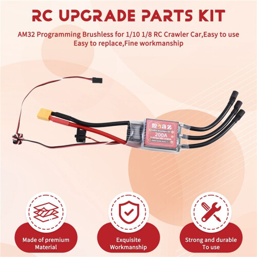 AM32 Programming Brushless for 1/10 1/8 RC Crawler Car Axial  SCX10 TRX4 200A 1