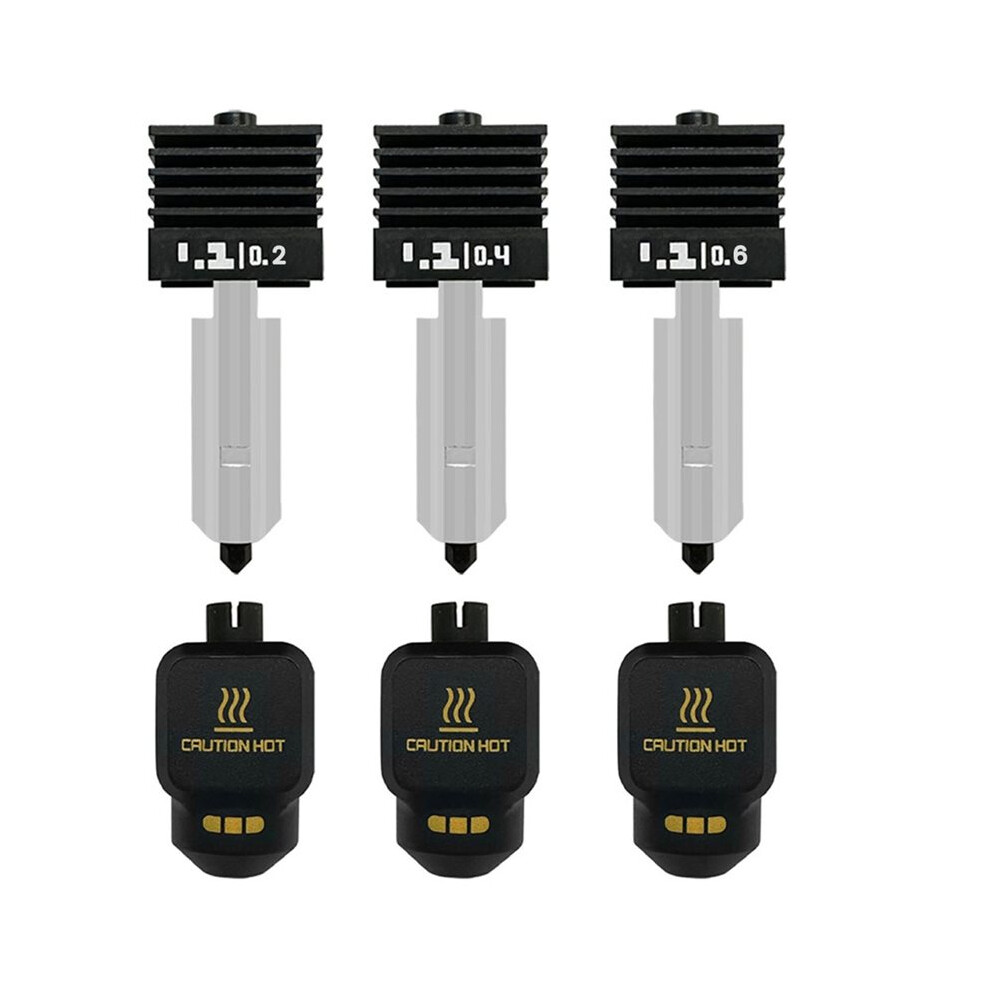 Saudism 3 Set 0.2+0.4+0.6Mm Hotend Kit For X2d Nozzle Hardened Steel Hotend Extruder Kit For Bambu X2d Combo Printer