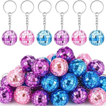 Lot de 36 Porte-Clés Boule Disco (3 cm) - Cadeaux D'Anniversaire sur le Thème des Années 70 et 80