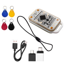 Lecteur de Puces RFID Chameleon V3.0 + Porte-Clés NFC 4xUID (Lecture/Écriture) 125 KHz 13,56 MHz (Copieur D'Étiquettes Intelligentes pour Cartes à