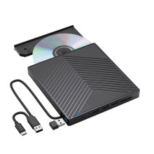 Lecteur/Graveur DVD Externe Multifonction 8 en 1 USB 3.0 Type C pour PC et Ordinateur Portable