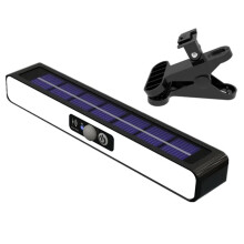Solarzaunlicht, Clip- Außen Wasserdicht Bewegungsmelderlicht, Tragbare Solarbetriebene Sicherheitslampe für Garten Hof A