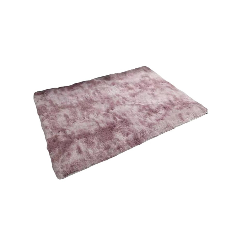 Saudism Tie-Dyed Plush Wool Carpet Plush Living Room Bedroom Bed Blanket Coffee Table Mat Home Decorative Carpet Gradient