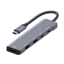 Hub USB Type-C 5 en 1 Vers 4K 60 Hz 5 Gbit/S, Adaptateur USB Type-C Vers USB 3.0 PD 100 W pour PC et Accessoires