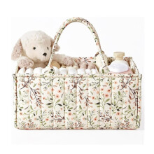 Floral Diaper Caddy Organizer, Stylish Nursery Storage Basket, Diaper Bag,Gift for Baby Shower, Baby Registry Must Have