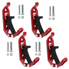4-Delige Set Robuuste Metalen Rubberen Schephouders met Snelsluiting voor Wandmontage, Offroad-Accessoires voor Overlanding, Rood