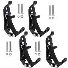 4Pack Heavy Duty Metal Rubber Shovel Mount Kit Quick Release Clamp Wall Mount, Off-Road Overlanding Accessories Black