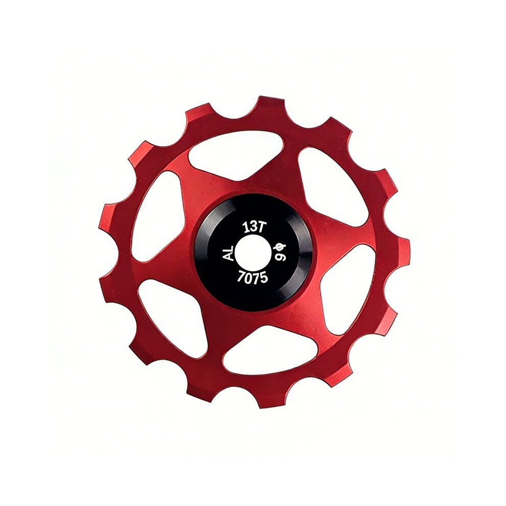 13T Aluminium Alloy Bicycle Rear Derailleur Pulley Wheel For Mountain Road Bikes Red 4713362482341