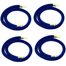 Lot de 4 Cordes de Poteau en Velours, Cordes Polyvalentes, Cordes Épaisses pour Barrières de Sécurité et Zones VIP