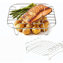 Pour Friteuse à Air pour AF180UK: Grilles de Cuisson en Acier Inoxydable (Plate + Brochette), Ensemble de Cuisson à 2 Niveaux, Accessoires AF180