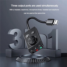 USB Sound Card Audio Interface External 3.5mm Microphone Audio Adapter Soundcard for Laptop Headset USB Sound Card