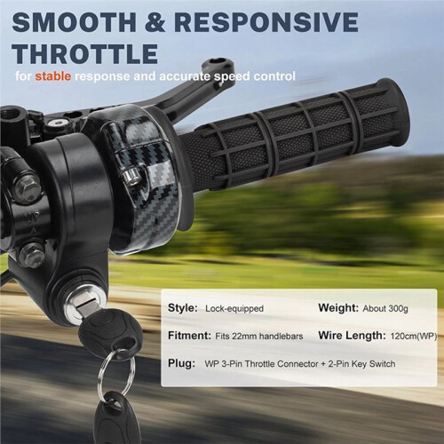 Full Twist Throttle with Key Ignition for Ridstar Q20  Electronic Throttle Lever, Accelerator Grip 1