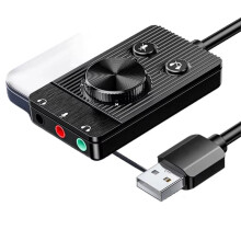 USB Sound Card Audio Interface External 3.5mm Microphone Audio Adapter Soundcard for Laptop Headset USB Sound Card