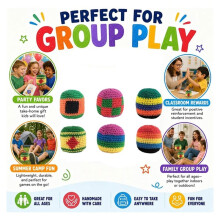 6-Teiliges Set Gestrickter Fußbälle, Bunte Häkel-Fußbälle zum Jonglieren, Üben, Spielen Drinnen und Draußen, Gruppenspiele