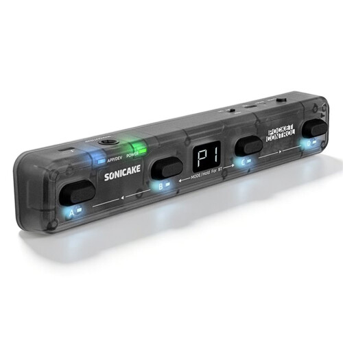 SONICAKE Pocket Control Controller MIDI Wireless Portatile, 4 Interruttori A Pedale Programmabili, Host USB