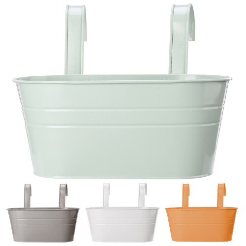Blue Iron Rail Hanging Flower Pots 2 Pack