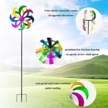 54 Inch Multicolour Wind Sculpture Metal