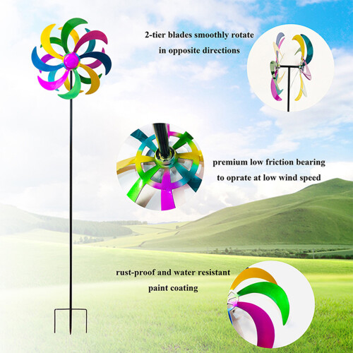 54 Inch Multicolour Wind Sculpture Metal
