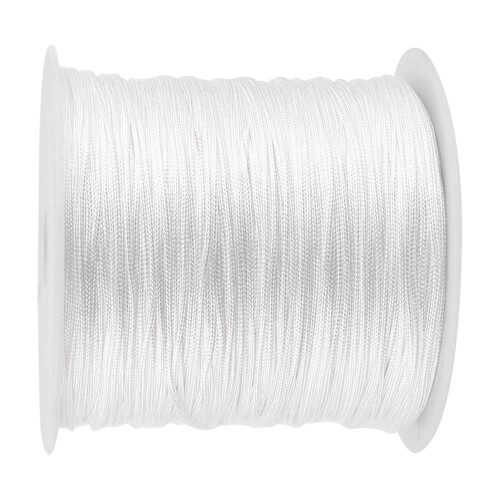 100m x 0.8mm Nylon Rattail Cord White