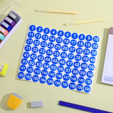 8Feuilles Étiquettes Adhésives Rondes Bleues Multi-Usage