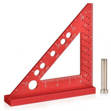 90 Degree Carpenter Square with Scribe Holes, Precision Woodworking Machinist Measuring Tool