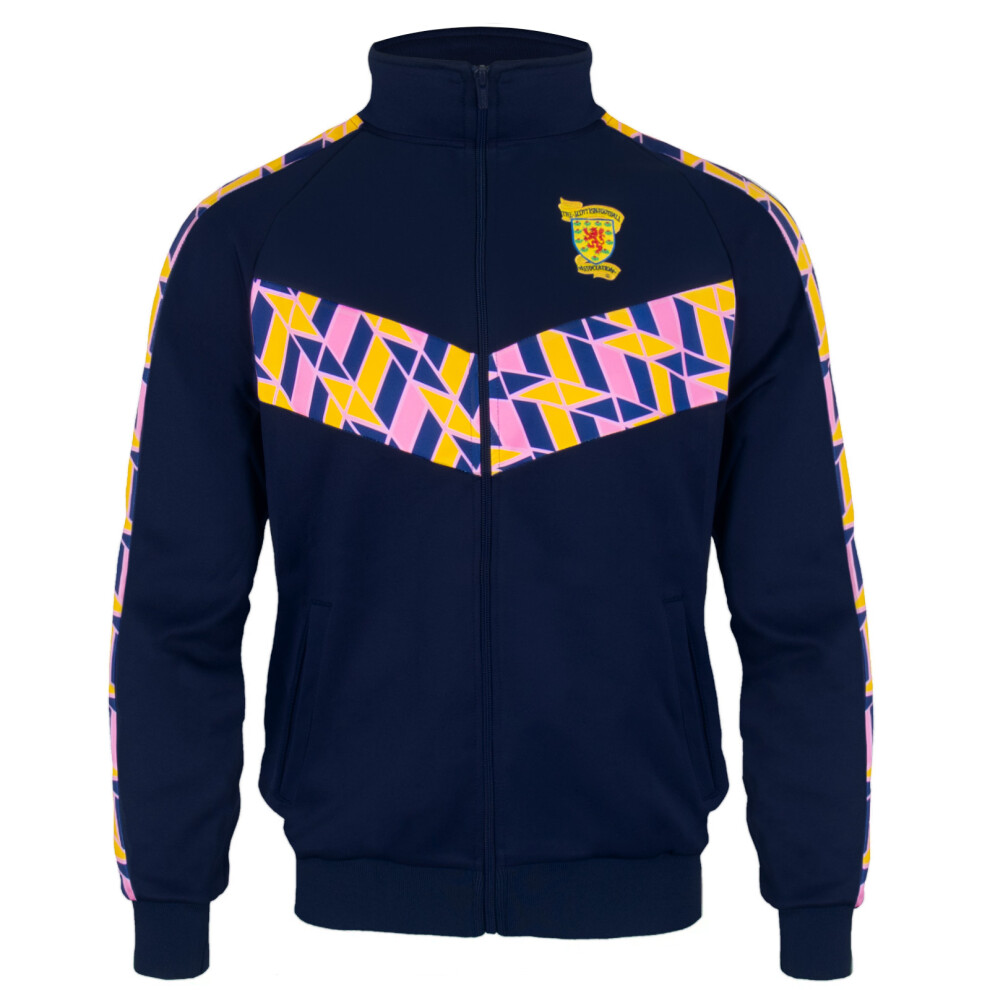 Scottish Fa Scotland Official Football Gift Mens Track Top Jacket Navy Multi Panel Xxl Blue