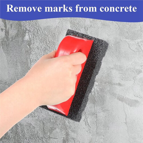 2-Pack Rub Bricks with Handles for Concrete Smoothing, 20 Grit Masonry Tools in Red and 1