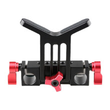 Universal Camera Lens Support with Standard 15mm Double Rod Clamp Rail Block for DSLR Camera Rig Shoulder Support System