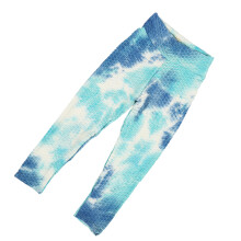 Yoga-Cropped-Hose Tie-Dye Elastischer Bund Gr. L Dunkelblau