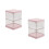 2Pièces Boîte Rose Multi-Couches Pivotante Rangement 1