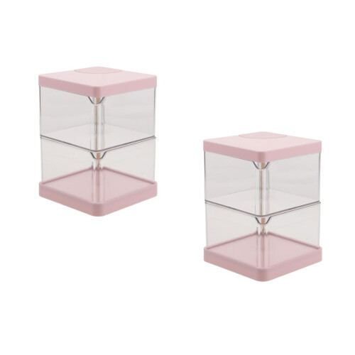 2Pièces Boîte Rose Multi-Couches Pivotante Rangement