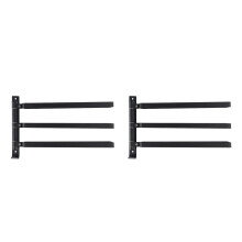 2Pièces Porte-Serviettes Noir Aluminium Pour Salle De Bain Cuisine