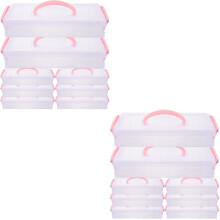 16Paquets Trousse À Crayons Plastique Rigide Capacité Xxl Empilable