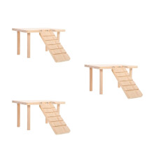 3Pièces En Bois Beige Pour Cage Hamster Jeux Escalade