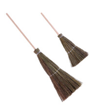 2Pièces Balais Artisanaux Verts En Bois Naturel Pour Décor