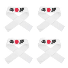 4Pièces Bandeaux Japonais Multicolores Chef Sushi Cosplay Samouraï
