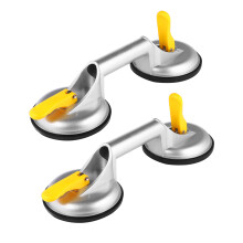 2Pièces Ventouse Aluminium Argentée Double Mâchoire Outil Levage Verre