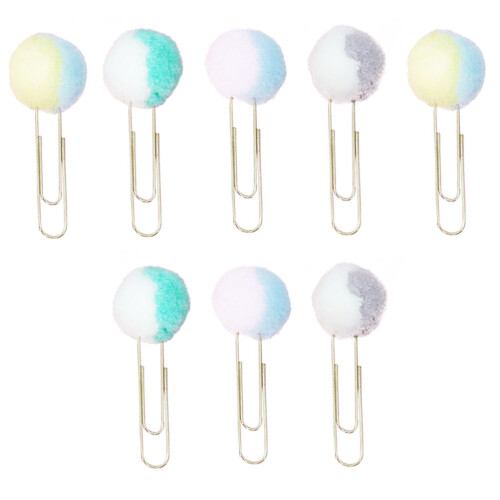 1Ensemble Clips Métal Colorés Avec Pompon Pour Usage