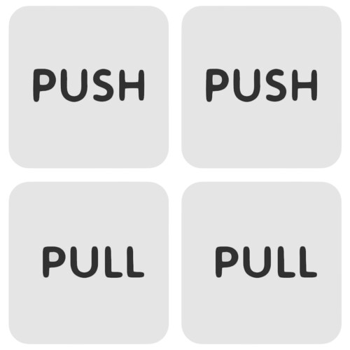 2Paires Panneaux Push Pull En Pour Porte Vitrée